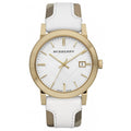 Burberry Watch The City Check Stamped White Gold Pvd Bu9015