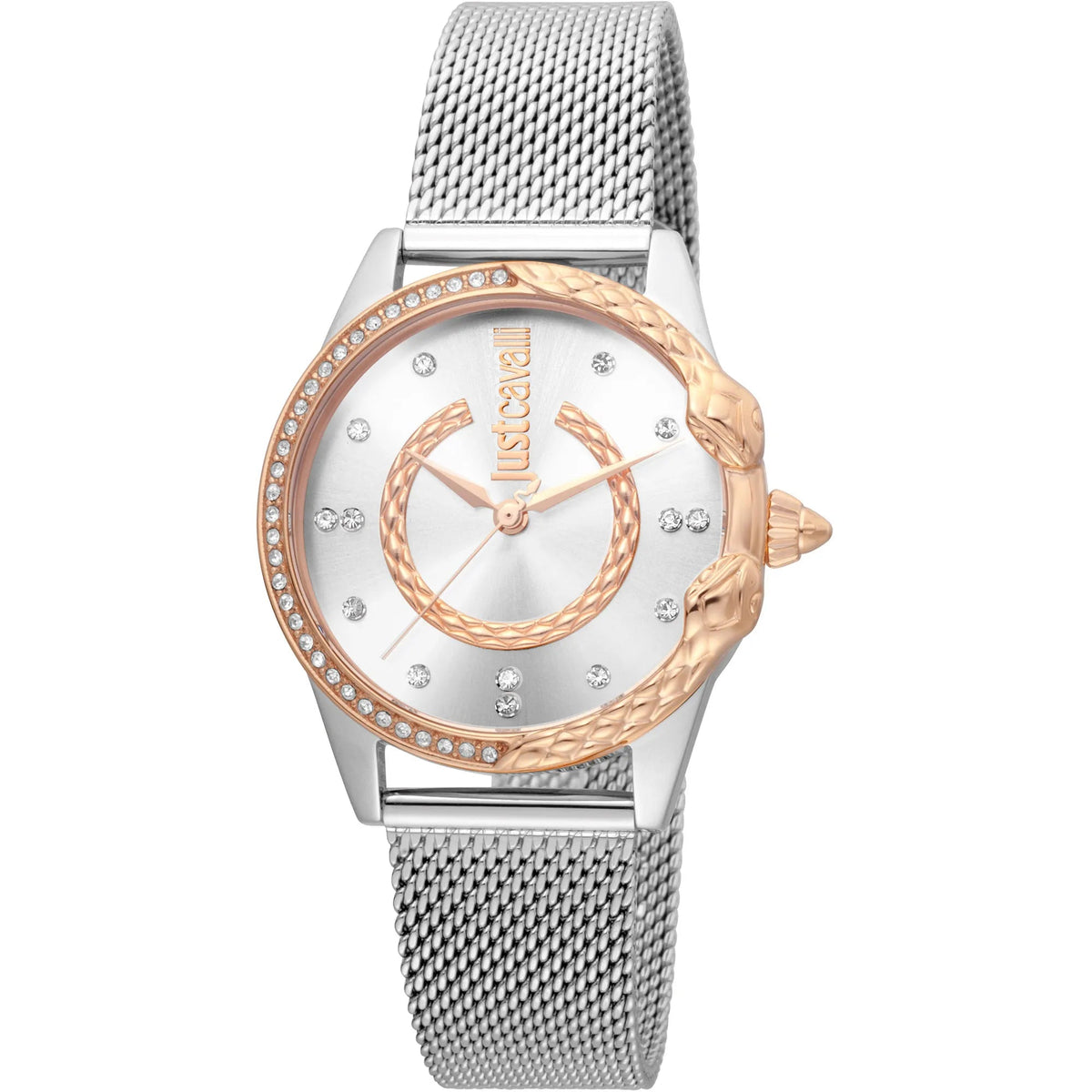 Just Cavalli JC Giro Steel Silver Rose Gold Serpente Zircons