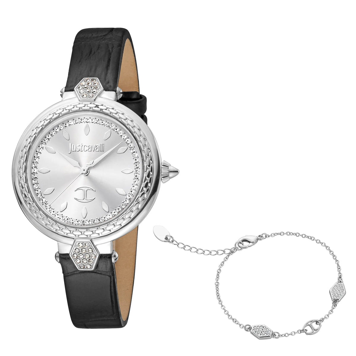 Just Cavalli Snake Creazione Silver Leather