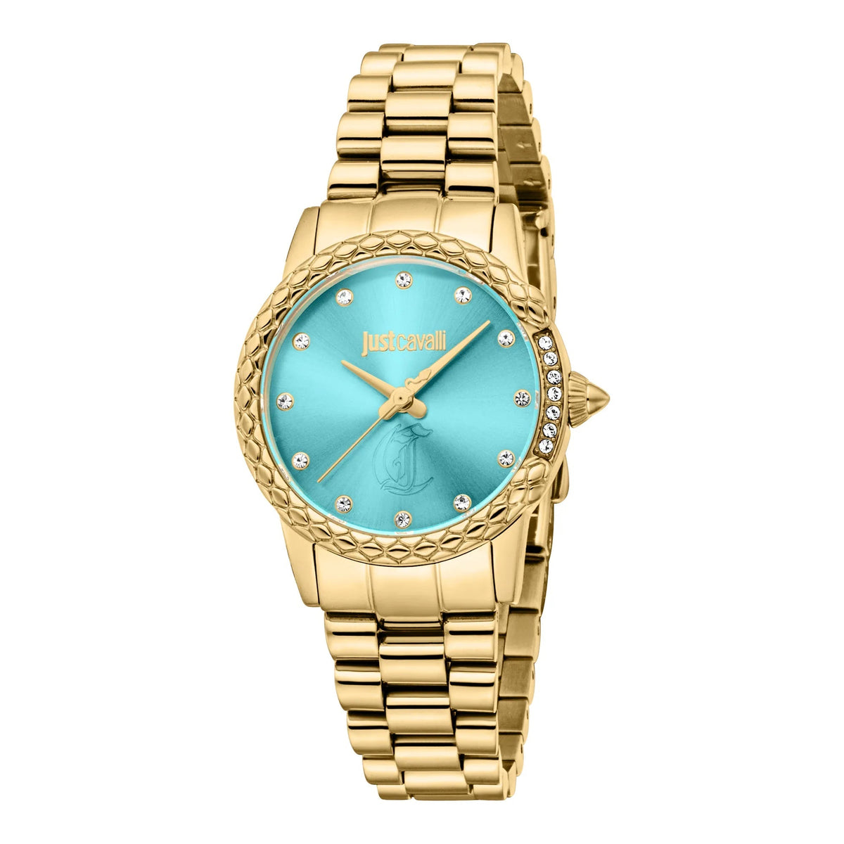Just Cavalli Fiorenza Snake Yellow Gold Turquoise