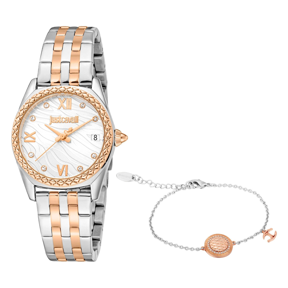 Just Cavalli Indomitable Animalier Two Tones RG Silver