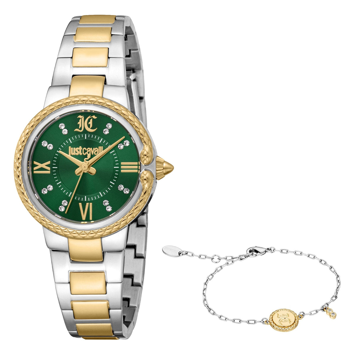 Just Cavalli Primavera Snake Two Tones YG Green