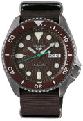 Seiko 5 Sports SRPD85K1 Automatic Brown Dial Nylon Strap Mens Watch