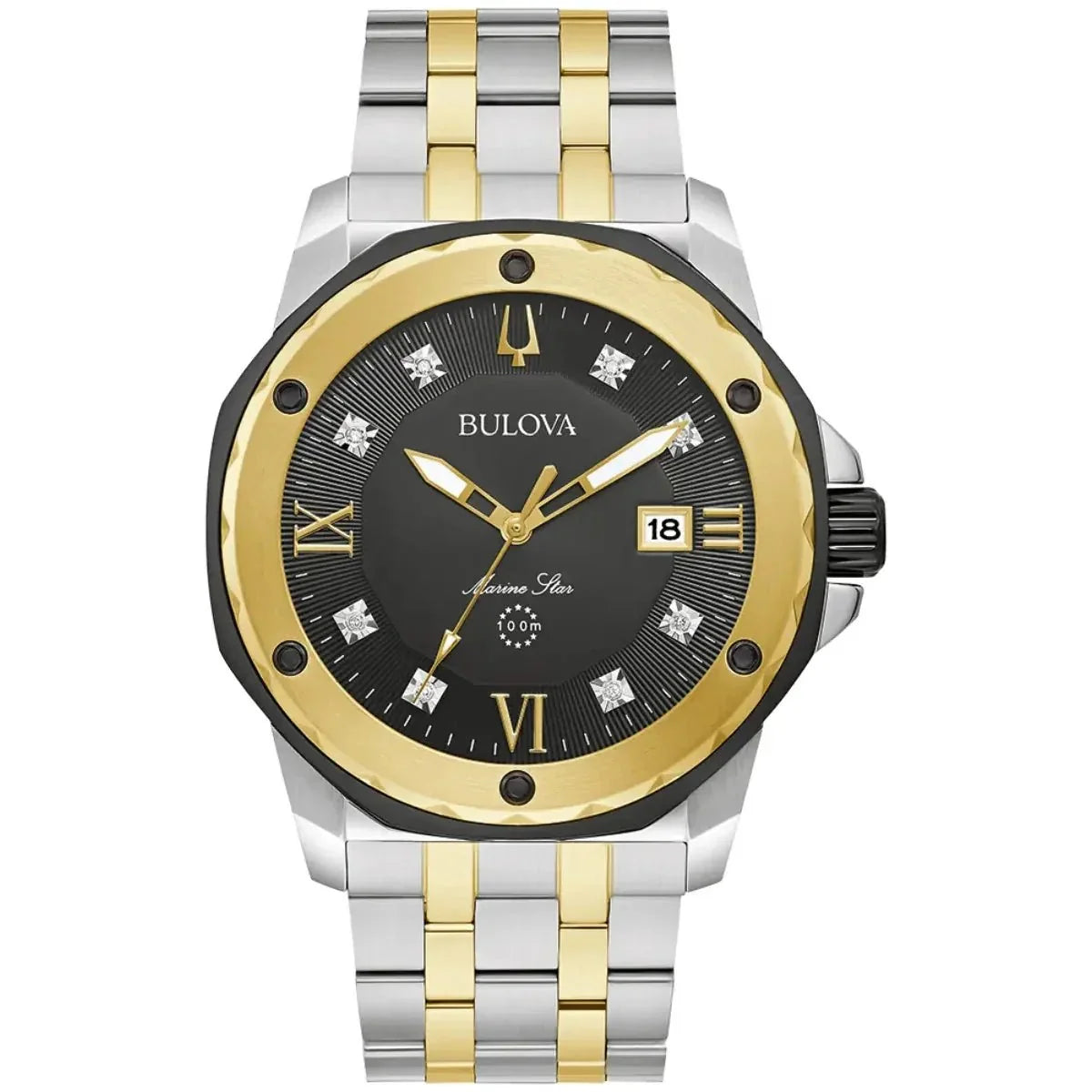 Bulova Marine Star Mens Two Tone Watch 98d175