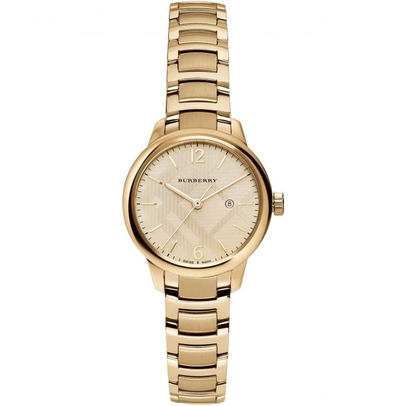 Ladies Gold The Classic Stainless Steel Burberry Watch Bu10109