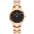 Daniel Wellington Ladies Rose Gold Iconinc Link Watch Dw00100212