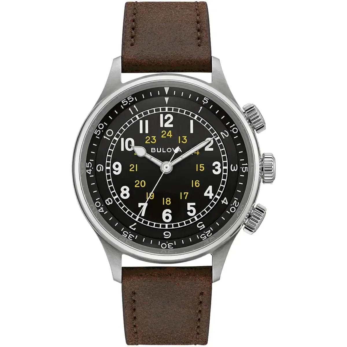 Bulova A 15 Pilot Auto Mens Black Watch 96a245