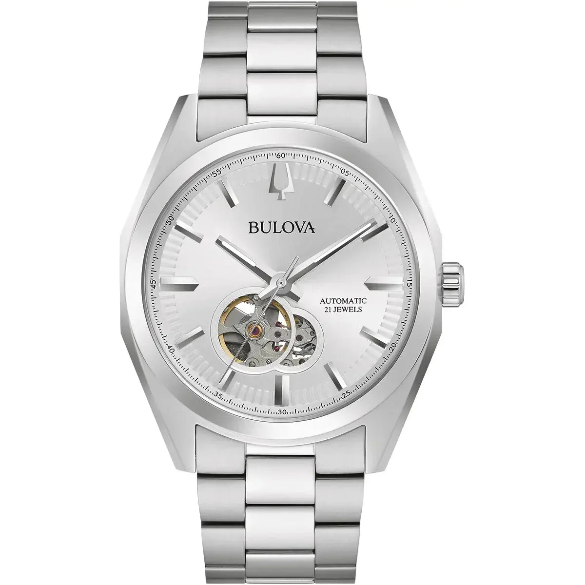 Bulova Surveyor Auto Mens Silver Watch 96a274