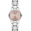 Burberry Ladies Watch Check Stamped Pink Bu9124