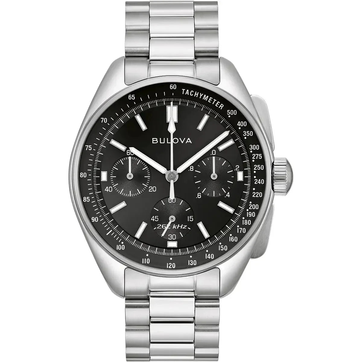 Bulova Lunar Pilot Chrono Mens Silver Watch 96k111