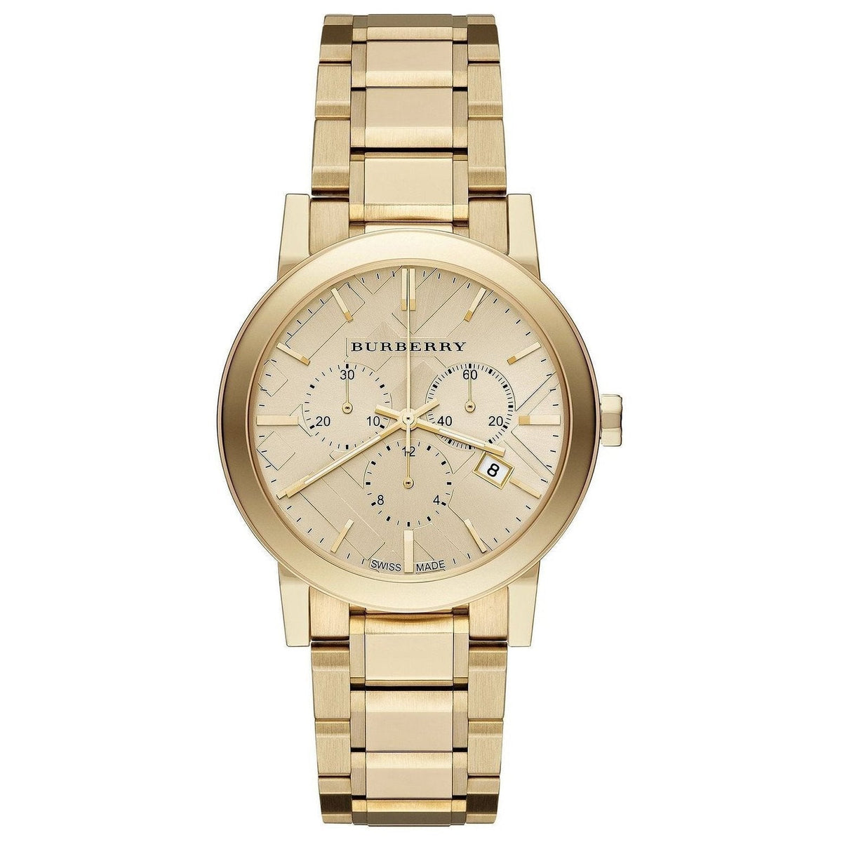 Ladies Gold Tone Stainless Steel Chronograph Burberry Watch Bu9753
