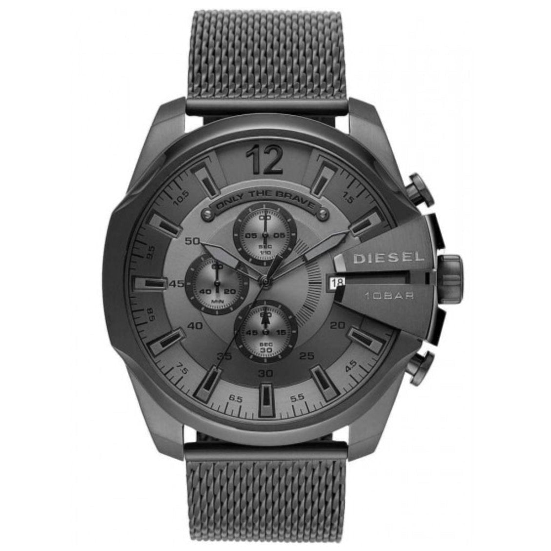 Diesel Dz4527 Men S Chronograph Mega Chief Gunmetal Mesh Watch