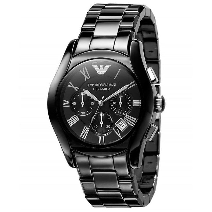 Emporio Armani Ar1401 Ladies Chronograph Ceramica Black Watch