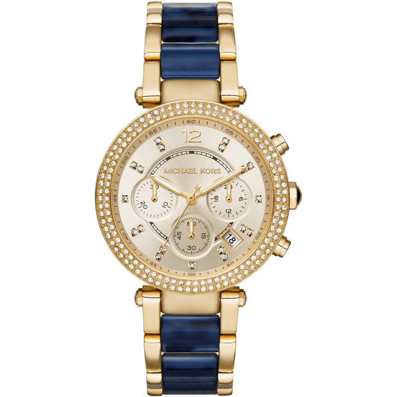 Michael Kors Mk6238 Ladies Parker Two Tone Blue Watch