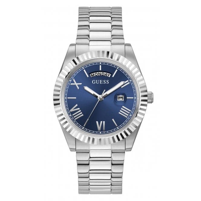 Guess Watches Gents Connoisseur Stainless Steel Silver Watch Gw0265g7