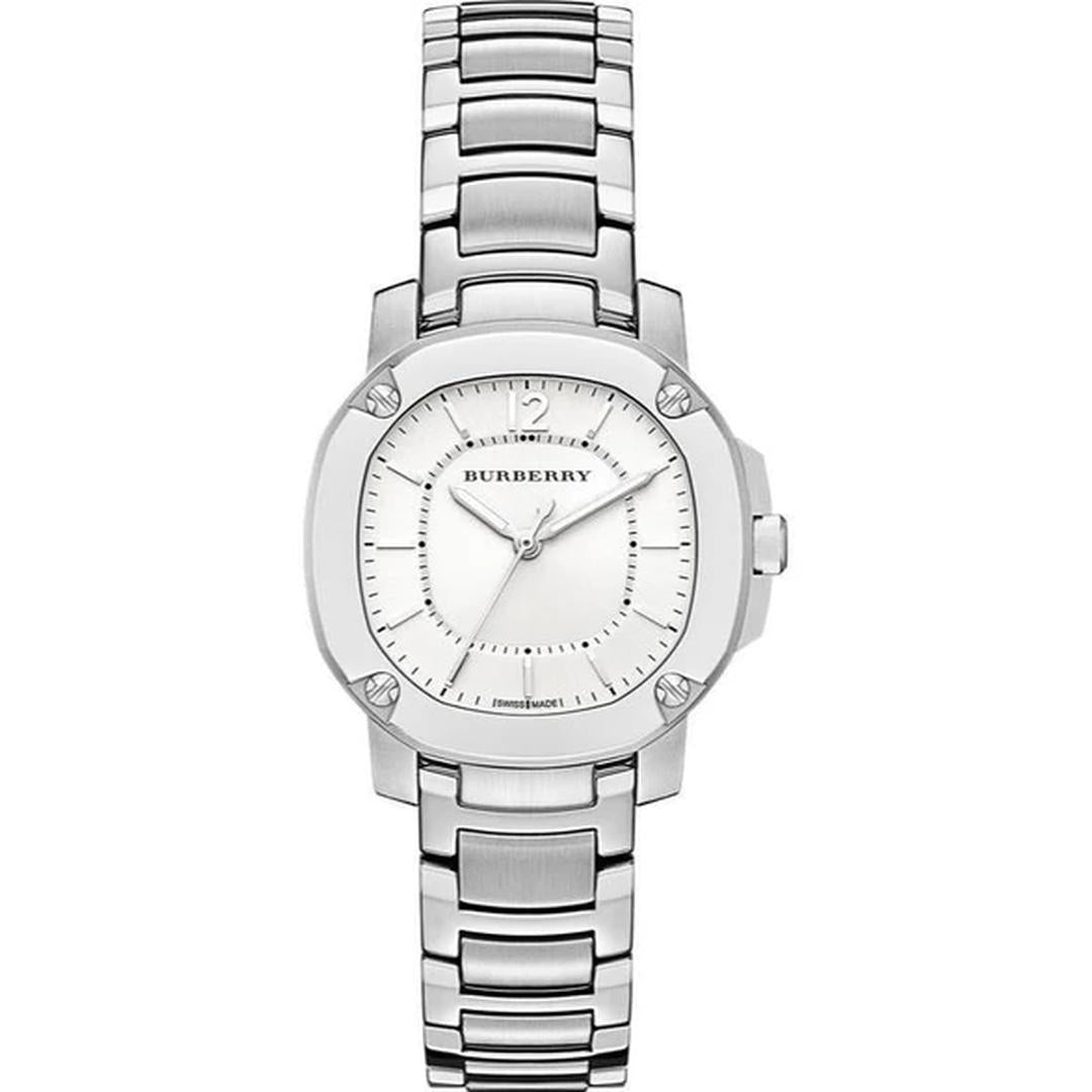 Burberry The Britain Silver Dial Silver Steel Strap Watch For Women Bby1703
