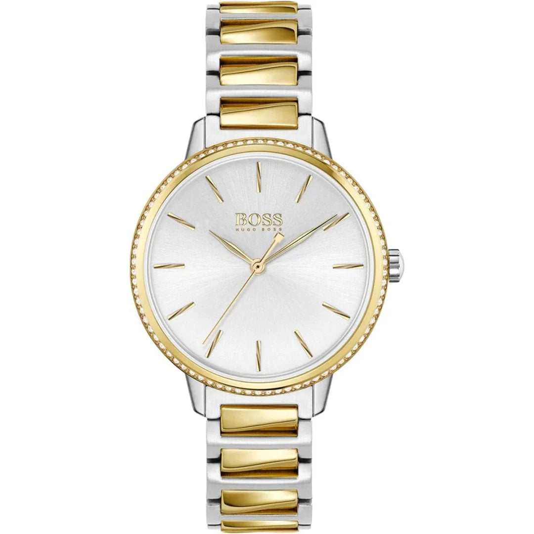 Hugo Boss Womens 1502568 Signature Two Tone Stainless Steel Analog Watch